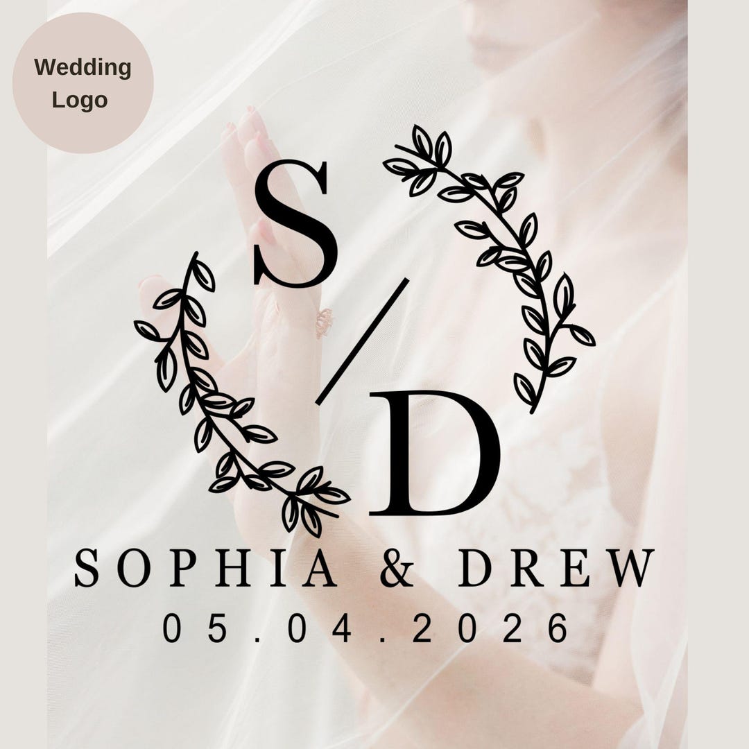 Personalized Floral Wedding Monogram Logo Design (SVG, PNG) - Custom ...