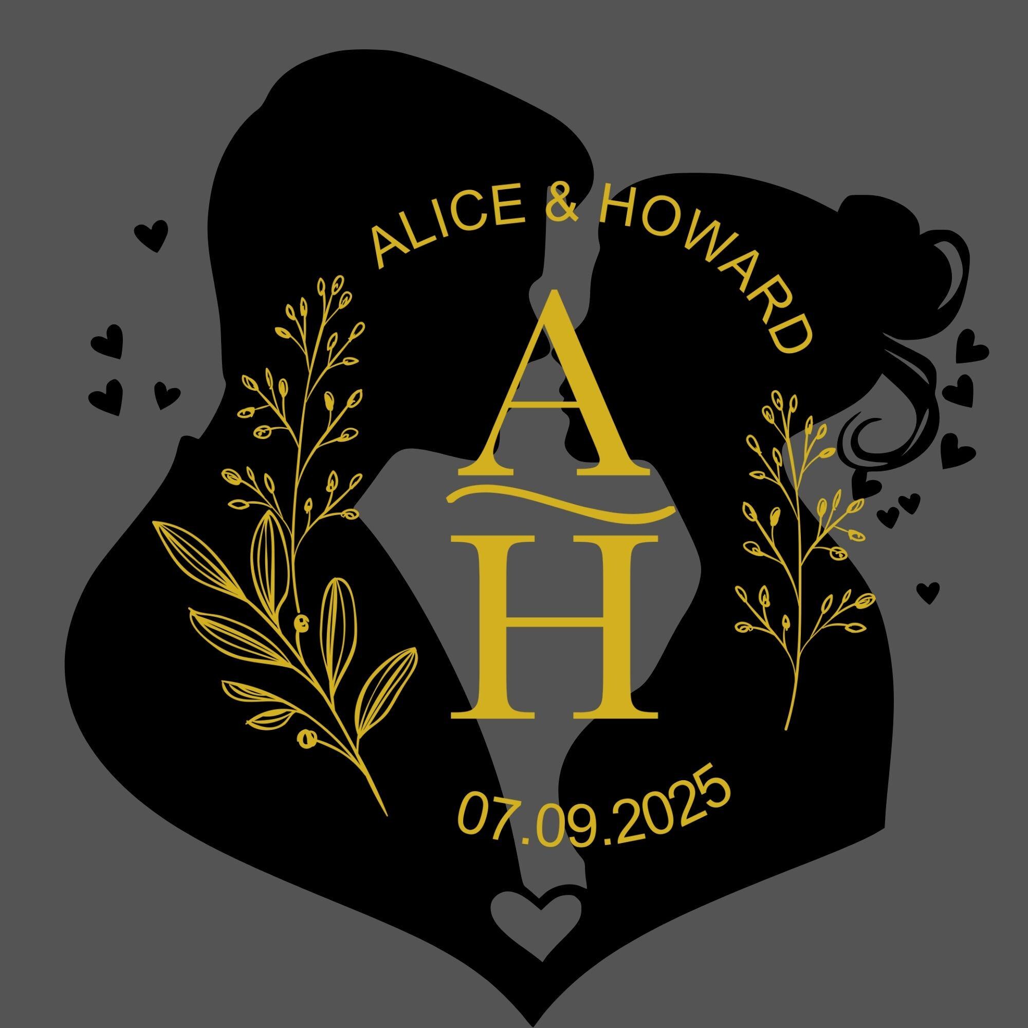 Minimalist Floral Wedding Monogram Logo Design (SVG, PNG) - Custom ...