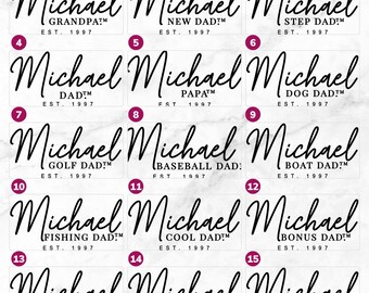 Nombre personalizado para padre en formato SVG y PNG, diseño personalizado para papá, abuelo o papi (archivo digital).