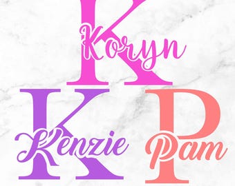 Custom Initial Name SVG: Split Monogram Cut File (Digital Download)