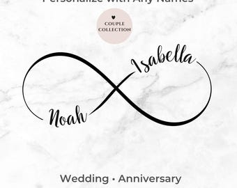 Personalized Infinity Couple Names SVG, Wedding Anniversary Monogram (Digital Download)