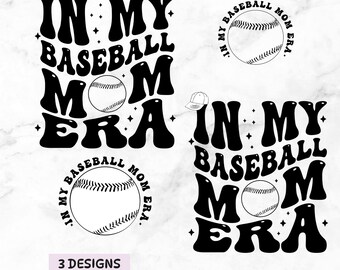 SVG PNG de la época de las mamás del béisbol: texto ondulado retro (archivos digitales)