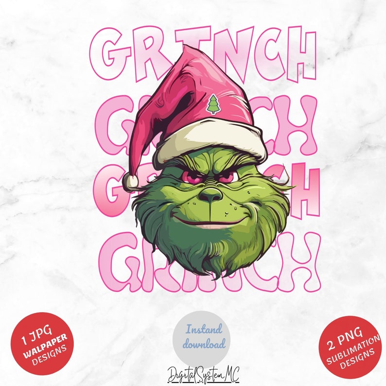 Grinch Face Preppy PNG Grinch Pink Green Preppy Christmas Etsy Il 794xN.5575978568 Az6n