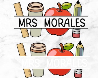 Personalized Teacher PNG: Custom Name Gift, End of Year (Digital File)