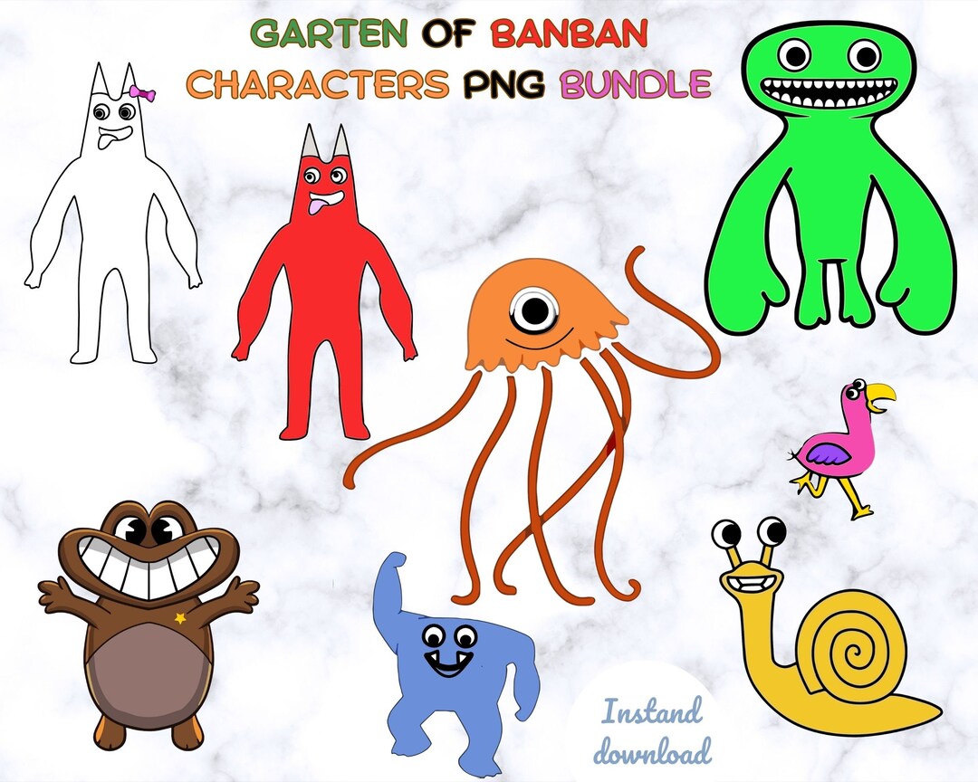 Cute Garten of Banban Characters Anime SVG PNG Bundle PNG Etsy
