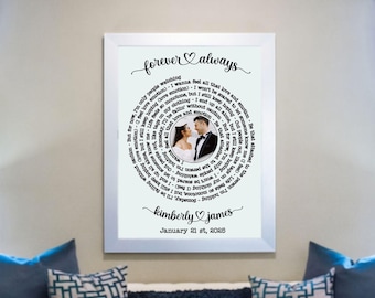 Custom Song Lyrics Vinyl Print with Photo (Digital PNG, JPG, PDF)