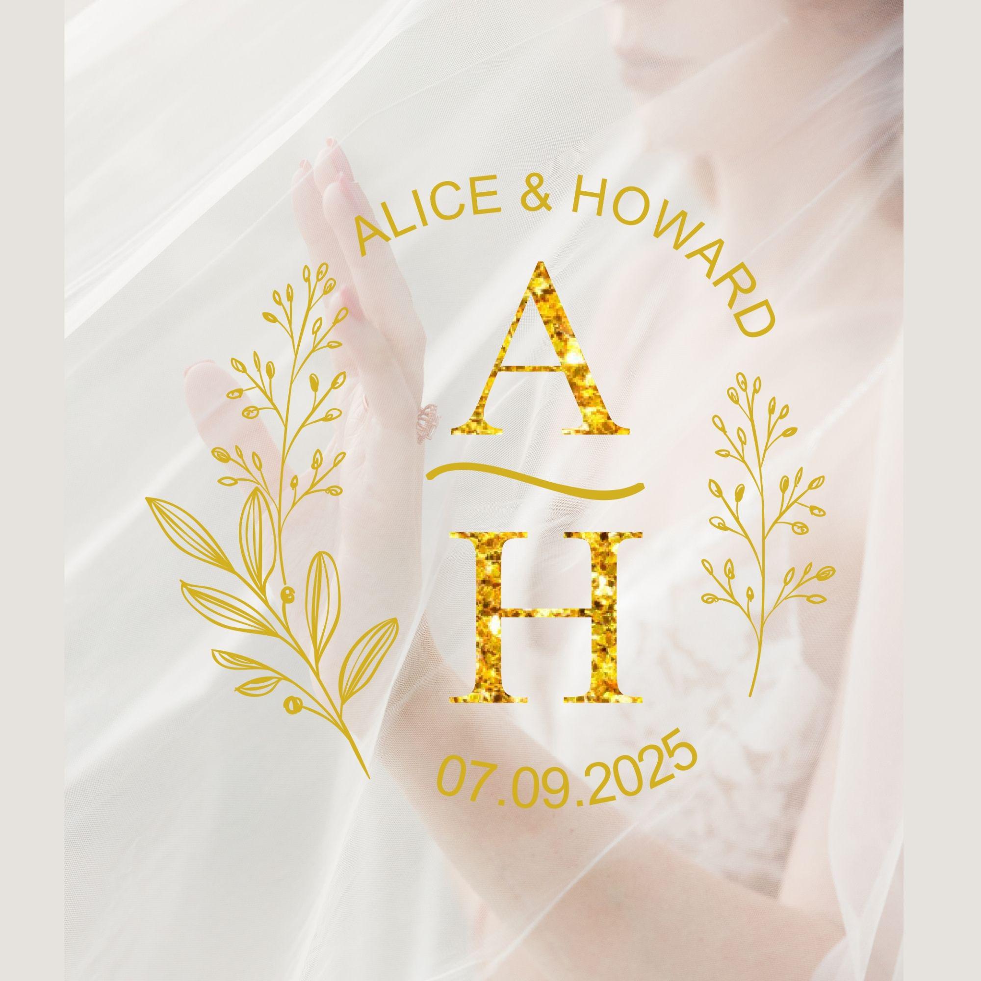 Minimalist Floral Wedding Monogram Logo Design (SVG, PNG) - Custom ...