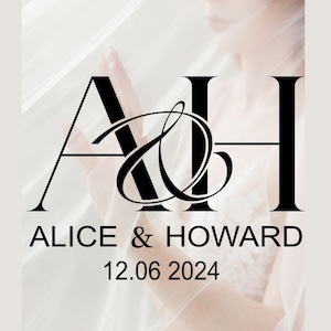 Elegant Wedding Monogram Logo Design (Digital Download)