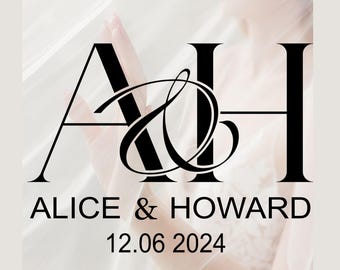 Elegant Wedding Monogram Logo Design (Digital Download)