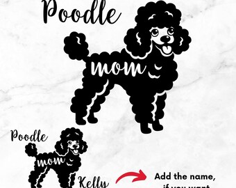 Poodle Dog Mom SVG: Personalized Minimalist Cut File (Digital Download)