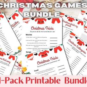 11 Christmas Games Party Bundle Printable|| Christmas Games Kids|| Christmas Games Adults|| Christmas Games Family||Work Virtual Trivia