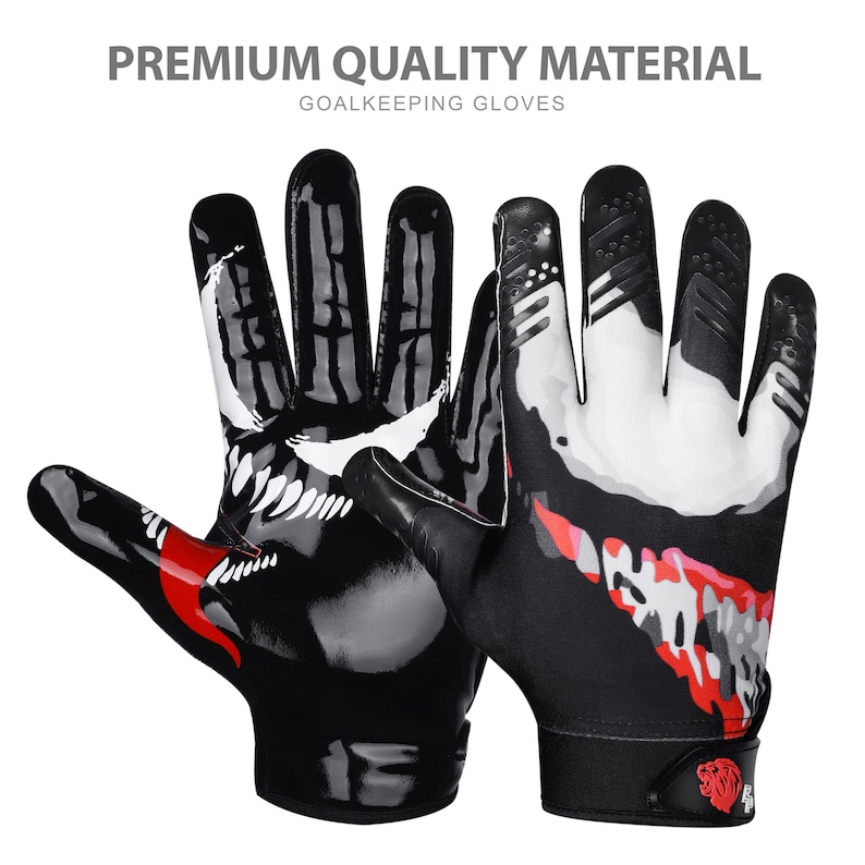 Tacky Grip Skin Tight Adult Football Gloves Enhanced Performance