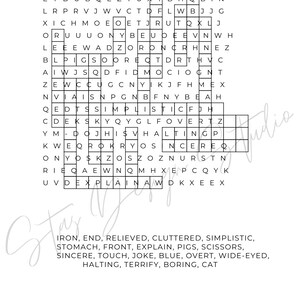 Word Search Puzzle, Printable, Instant Download, PDF, Word Search ...