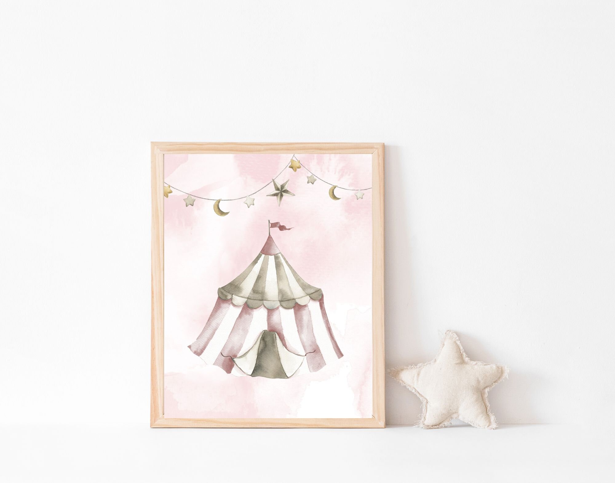 Circus Wall Art Circus Art Prints Blush Elephant Nursery Decor Blush ...
