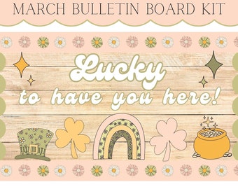 März Pinnwände | Pinnwand St. Patricks Day | Kleeblatt Bulletin | März Klassenzimmer Dekor | St. Patricks Klassenzimmer Dekor