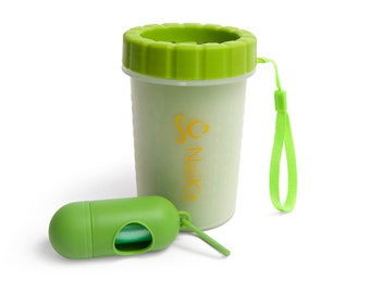NaiKit’s Dog Paw Cleaner/Paw Washer for large dogs. 1 Roll Poop Bag & Carrier Included.