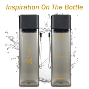 Two-Pack reusable 16 oz Water Bottles BPA Free Plastic. Great for Women and Kids with Strap ideal for School, Gym, Home Office