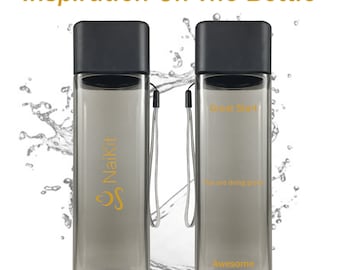 Two-Pack reusable 16 oz Water Bottles BPA Free Plastic. Great for Women and Kids with Strap ideal for School, Gym, Home Office
