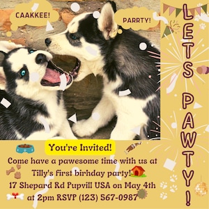 Puppy/dog Party Invitation