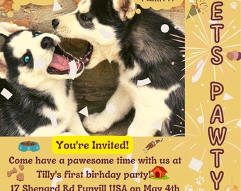 Puppy/dog Party Invitation