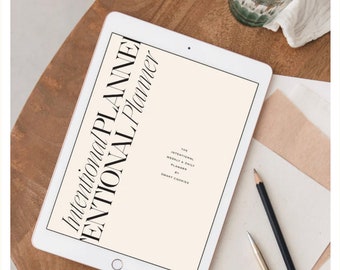 Digital Planner for Goodnotes, iPad | Aesthetic Planner | Minimalist Modern Vertical | Undated
