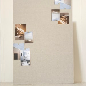 CUSTOM SIZED Linen Pinboard Neutral Bulletin Board Mood Board Frameless Designer Interior Design image 4