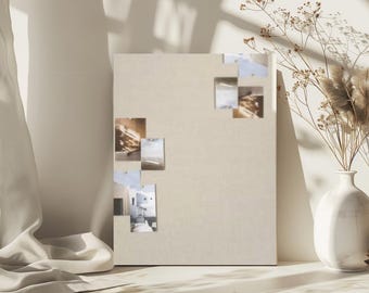 Bacheca in lino neutro senza cornice da 24"x36" 2' x 3' / Bacheca in lino / Moodboard minimalista per interior designer