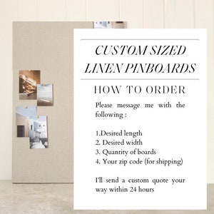 CUSTOM SIZED Leinen Pinnwand Neutral Bulletin Board Mood Board Designer Interior Design Bild 2