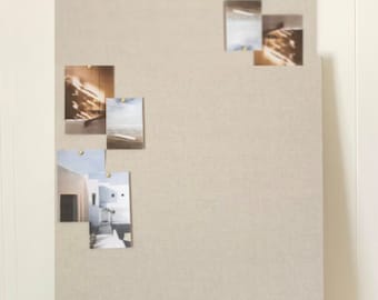 24 x 36 Modern Linen Designer Pinboard  Mood Board Modern Grey Bulletin Board Mood Board Frameless Custom Made