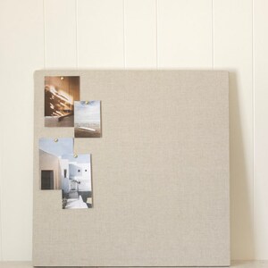 CUSTOM SIZED Linen Pinboard Neutral Bulletin Board Mood Board Frameless Designer Interior Design image 3