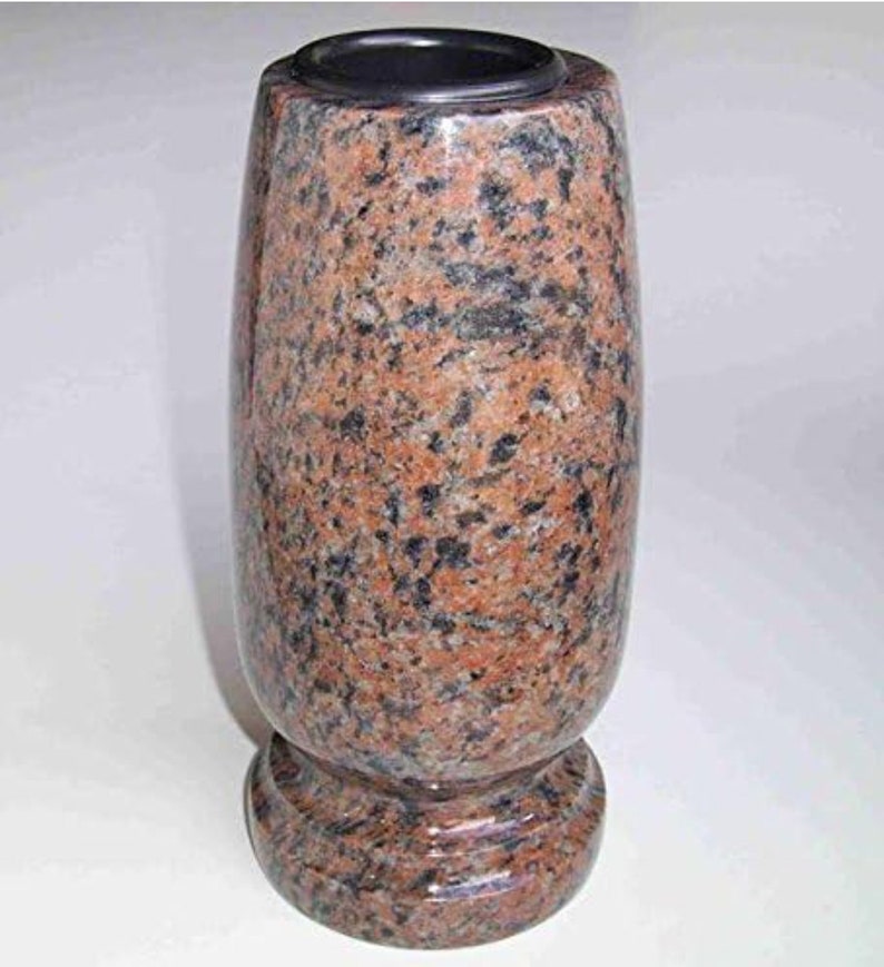 Vase funéraire rose ou gris personnalisé prénom dates et colombe pour tombe cimetière funéraire cérémonie cadeau hommage défunt décès mort image 5