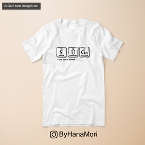 BTS Suga T-Shirt Cotton Short Sleeve Suga Periodic Table
