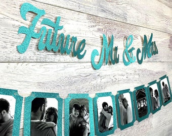 Future Mr & Mrs Photo Banner, 32 Colors, Add A Name, Bridal Shower Decor, Engagement Party Decor, Bridal Shower Banner, Wedding Shower Decor