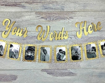 30 Colors, Custom Photo Banner, Happy Birthday Photo Banner, Engagement Party, Bridal Shower Custom Sign, Bachelorette Party Decor