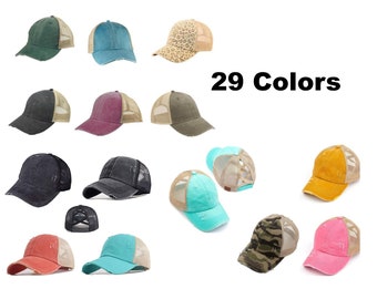 Blank Hats for Men or Women, 29 Colors, Adams Hats, Ponytail Hats, Bulk Hats, Wholesale Hats, Trucker Hats, Snapback Hat