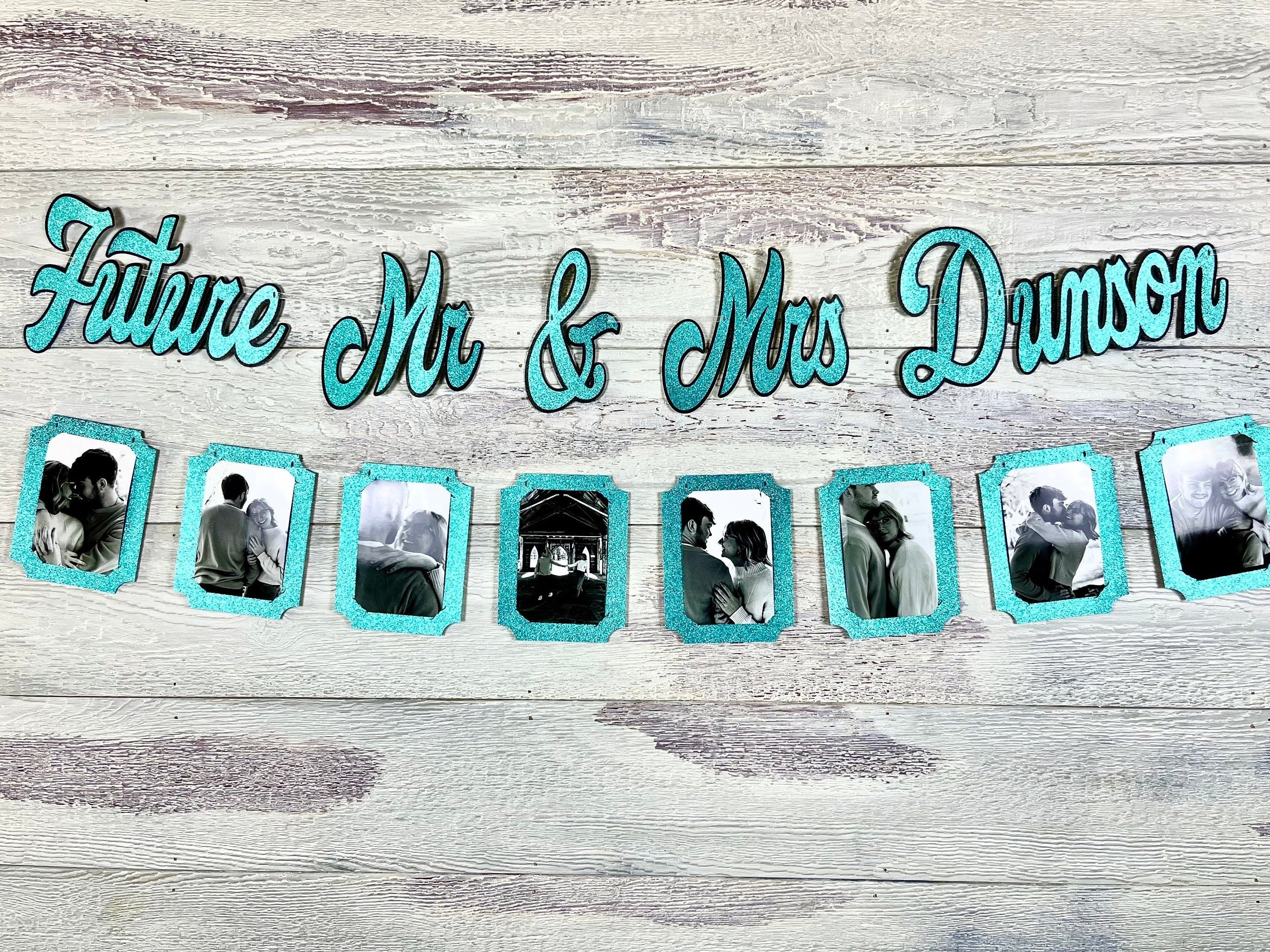 32 Colors, Custom Future Mr & Mrs Photo Banner, Bridal Shower Decor, Engagement Party Decor, Bridal Shower Banner, Wedding Shower Decor