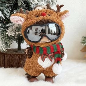 Reindeer Christmas Outfit with Scarf – Unique Holiday Doll Clothes Costume