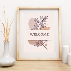 Printable Welcome sign, minimalist welcome wall art, home wall decor, welcome printable art, welcome sign, home decor, digital download