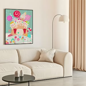 Christmas Candyland wall art-Candyland Christmas print-Candyland decoration-Candyland digital-poster download for Christmas-pastel Candyland