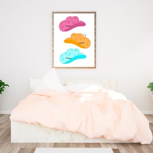 cowgirl hat preppy wall art-cowgirl wall art-preppy pink wall art-preppy dorm room decor-cowgirl hat print-preppy prints-poster download