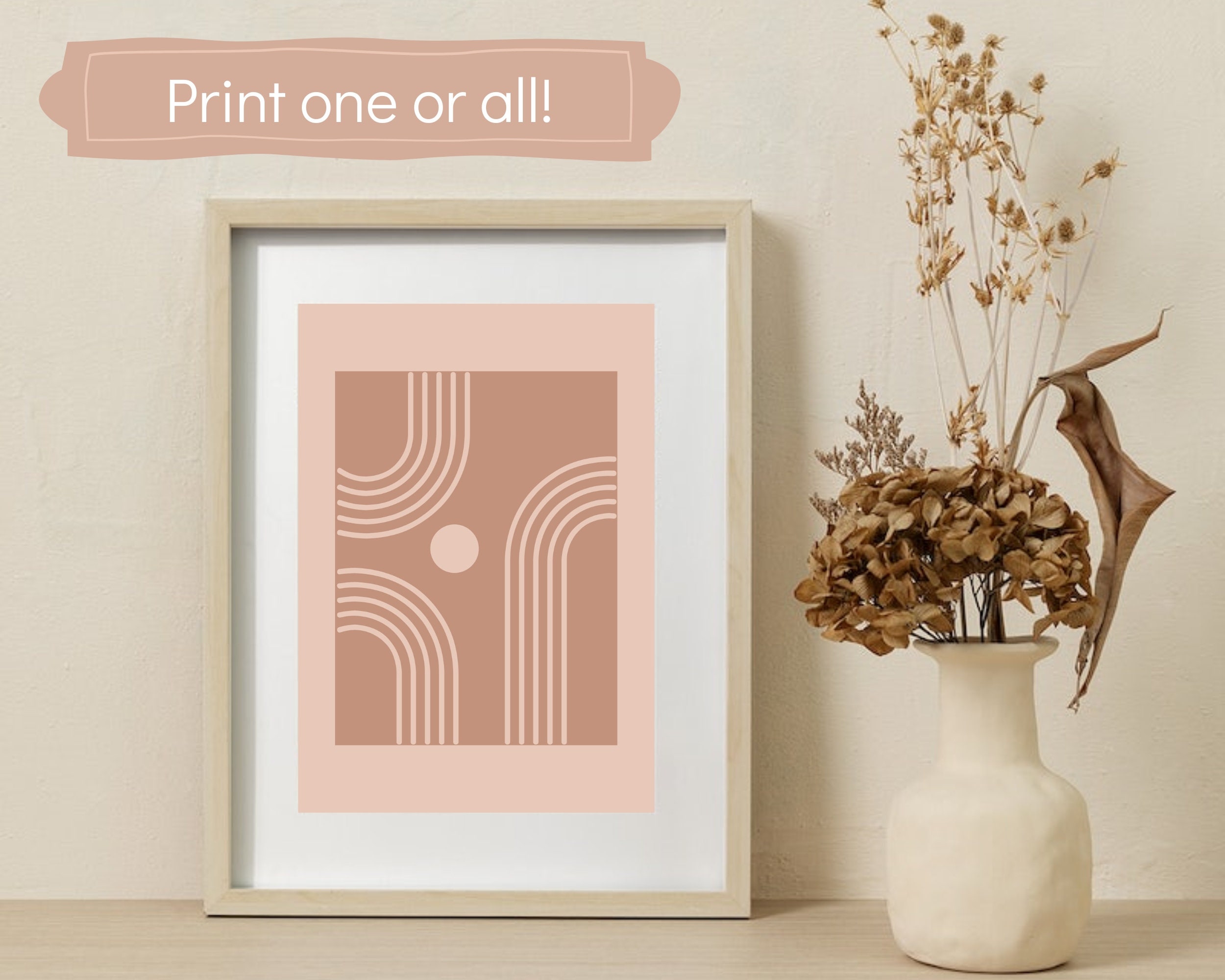 Boho Gallery Wall Decor Set Printable Wall Art Minimalist - Etsy