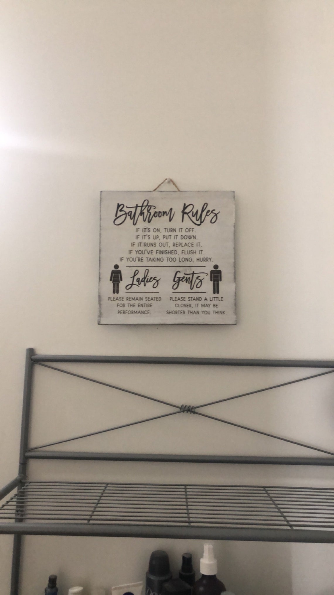 Bathroom Rules Sign Funny Signs for Bathroom Bathroom Wall - Etsy