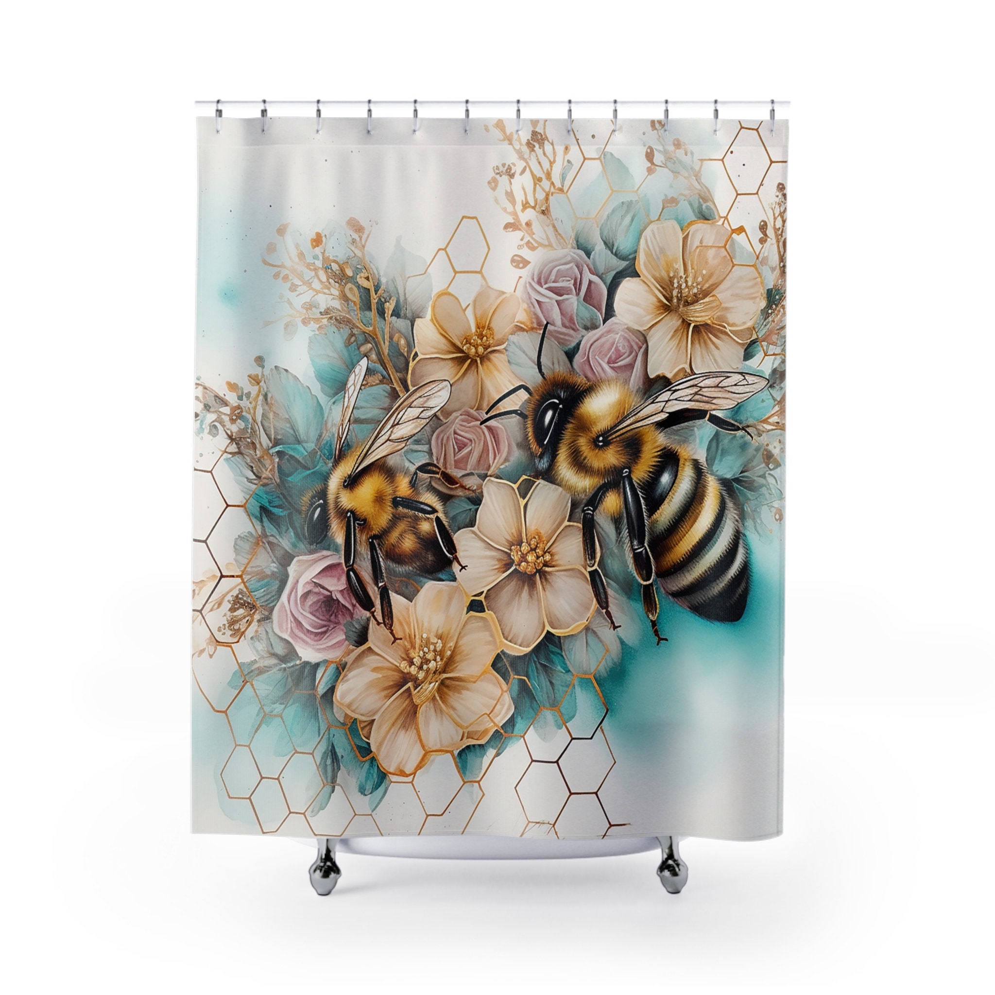 Bee shower curtain deals