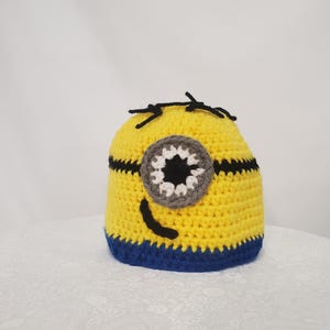 Item #22: Crochet Minion Inspired Hat, Size 3-6 Months