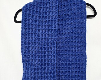 Crochet Scarf, Blue