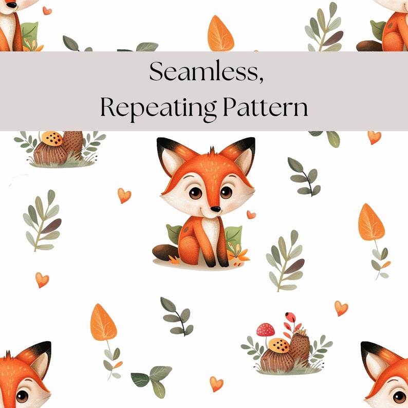 Fox Seamless Pattern PNG SVG Files for Fabric Printing Repeating ...