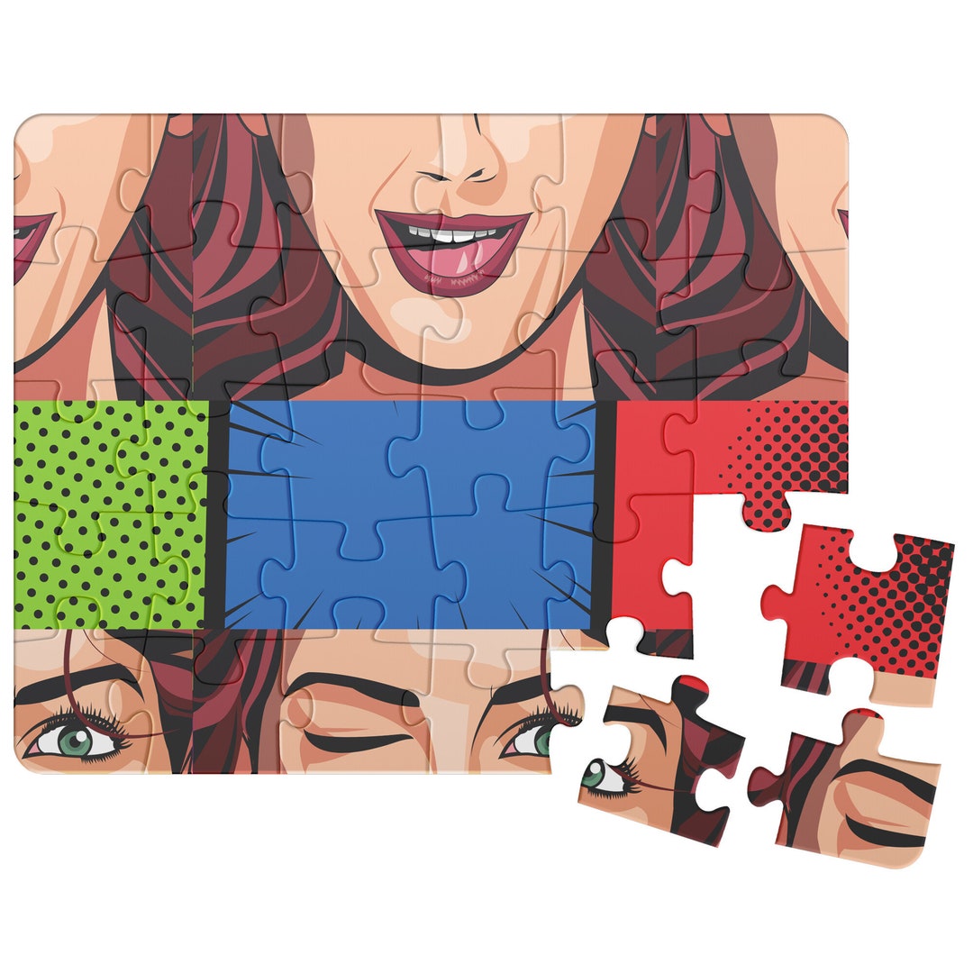 Pop Art Jigsaw Puzzle Pop Art Lips Jigsaw Puzzle Etsy