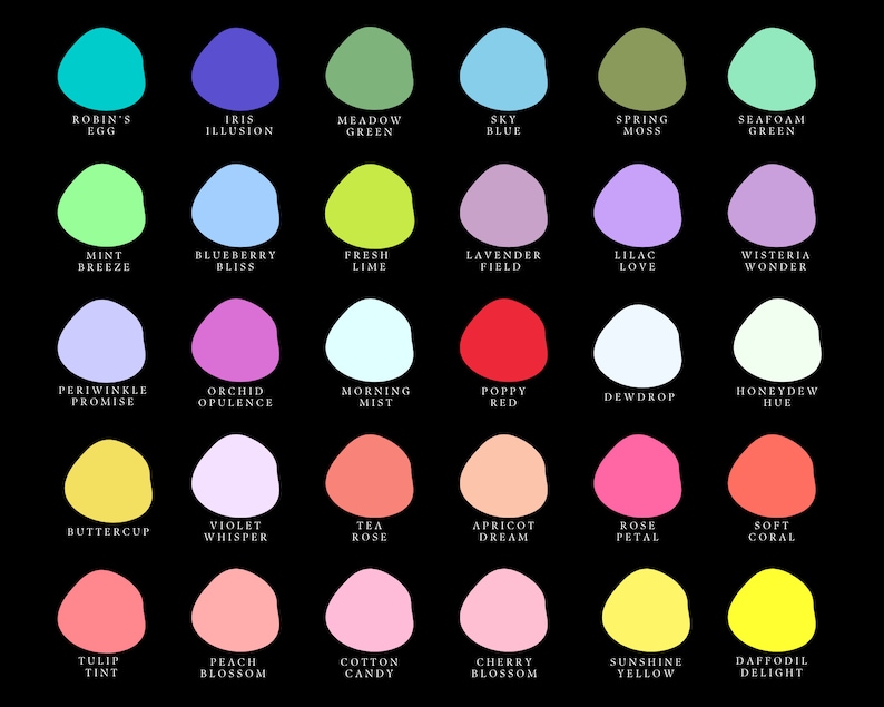 Spring Color Palette Hex Codes Swatches - Etsy