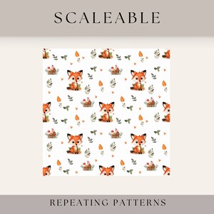 Fox Seamless Pattern PNG SVG Files for Fabric Printing Repeating ...