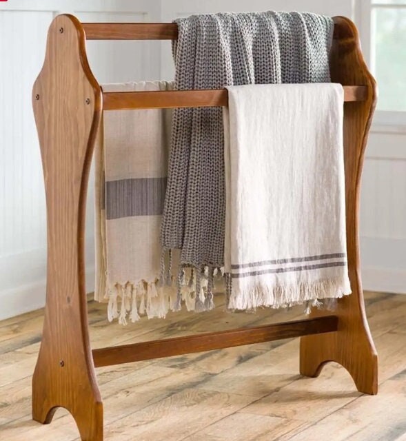 Oak blanket rack hotsell